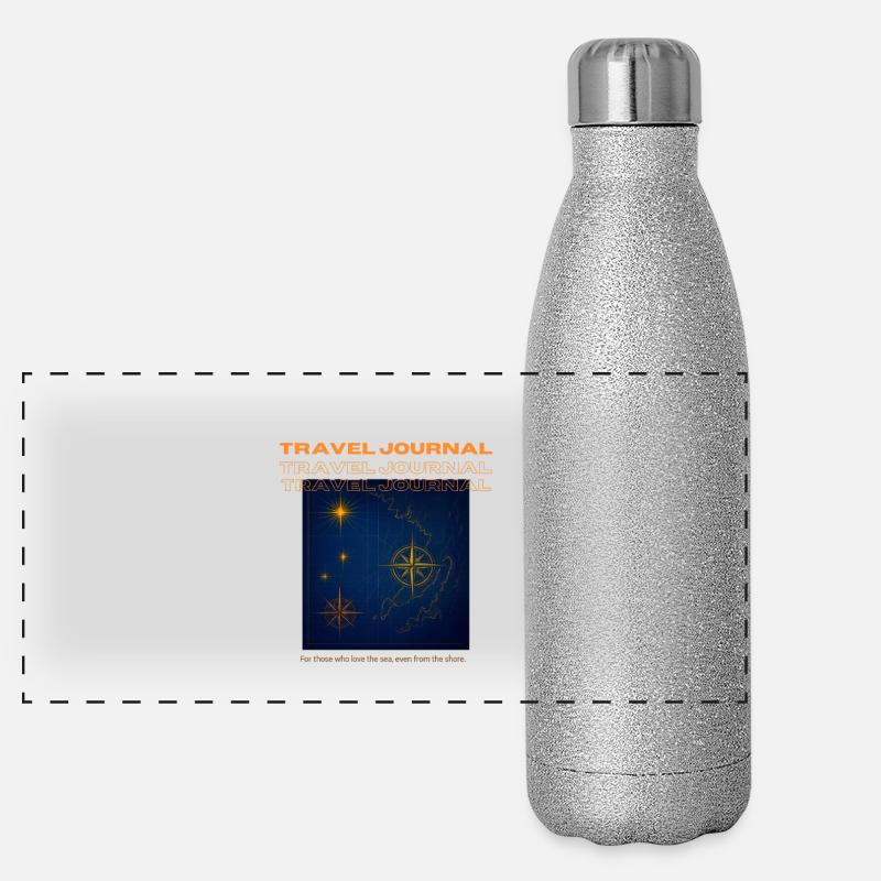 Nautical Travel Notebook Panoramic Glitter Thermal Bottle 500 ml