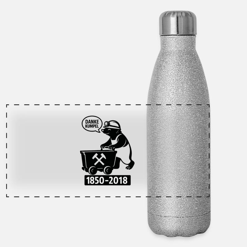 Mines de la région de la Ruhr Merci mon pote 1850-2018 Gourde isotherme panoramique pailletée 500 ml