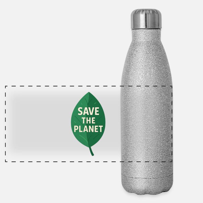 Öko-Leaf Save the Planet Design Panorama Glitzer Isolierflasche 500 ml