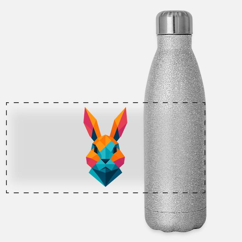 Rabbit | Bunny Head Print / Print / Design Panoramic Glitter Thermal Bottle 500 ml