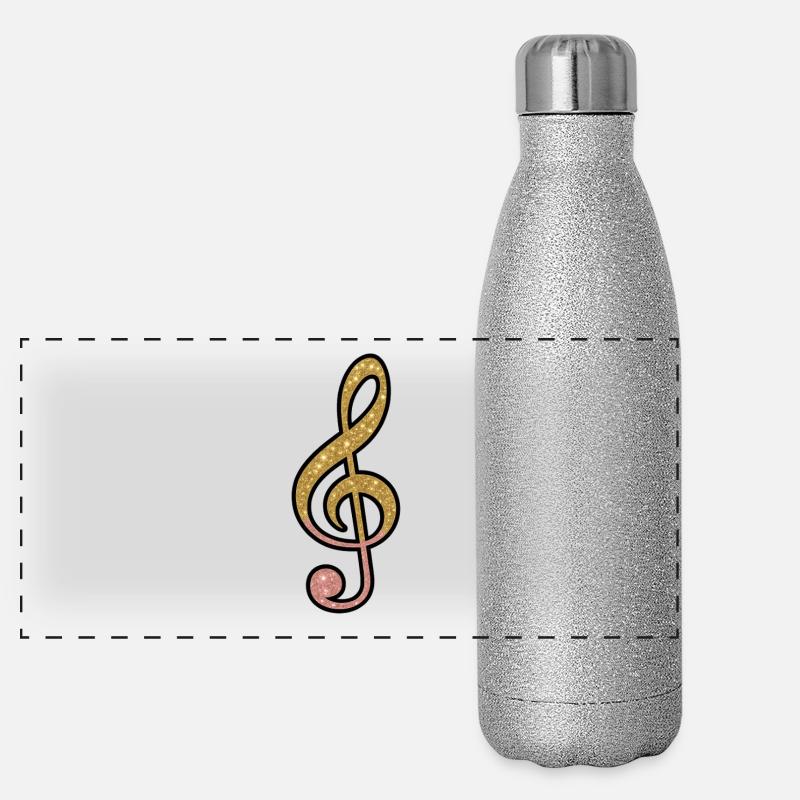 Clé scintillante dorée Gourde isotherme panoramique pailletée 500 ml