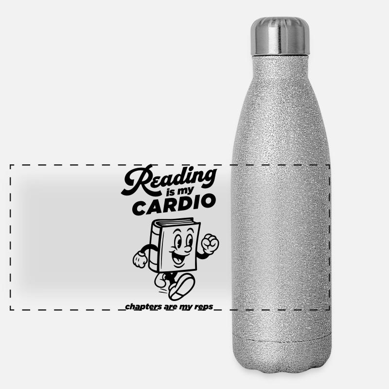 La lecture est mon cardio Gourde isotherme panoramique pailletée 500 ml