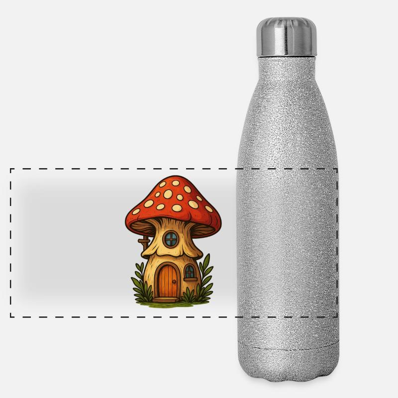 Maison champignon Gourde isotherme panoramique pailletée 500 ml