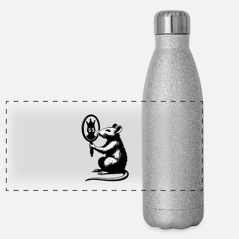 Rat devant le miroir Gourde isotherme panoramique pailletée 500 ml