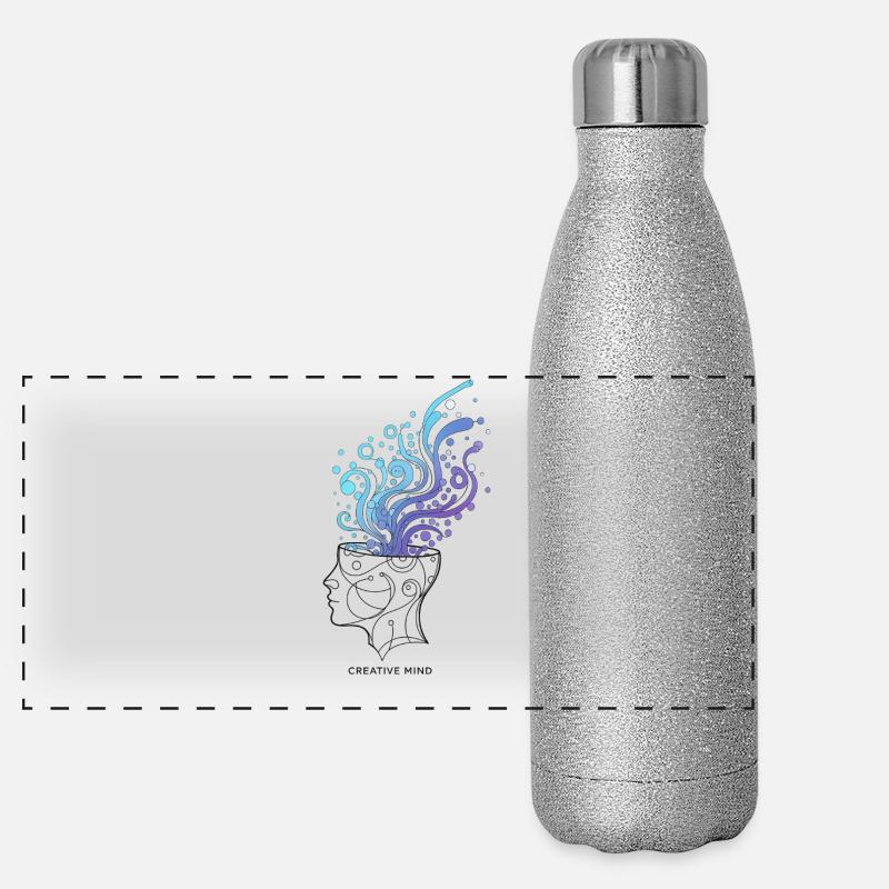 Abstract Brain Illustration Panoramic Glitter Thermal Bottle 500 ml
