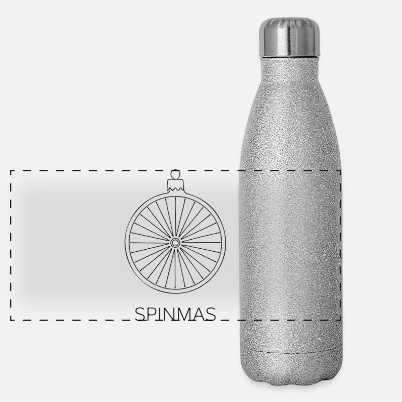 Spinmas Wheel Ornament - Panoramic Glitter Thermal Bottle 500 ml - silver glitter
