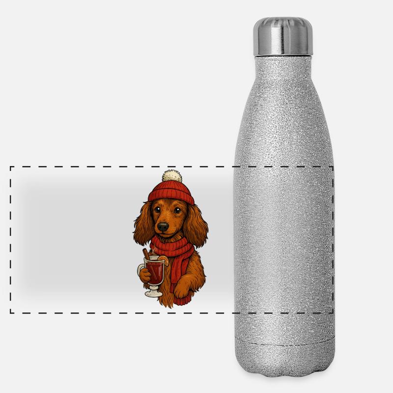 Chien chaud d’hiver avec boisson Gourde isotherme panoramique pailletée 500 ml