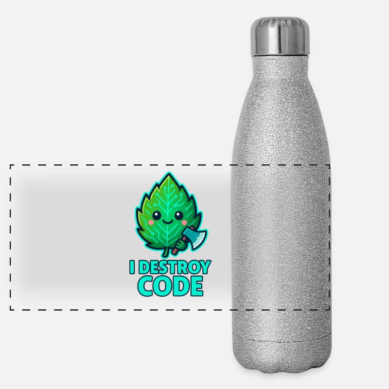 Green Leaf Code Warrior Panoramic Glitter Thermal Bottle 500 ml