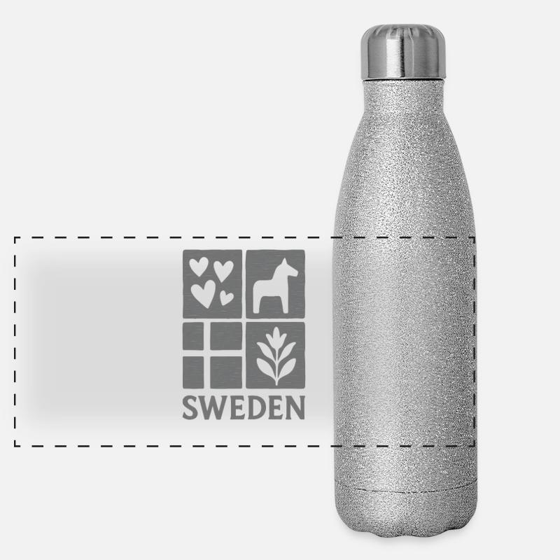 Sweden Square Logo Hearts Horse Leaf Panoramic Glitter Thermal Bottle 500 ml