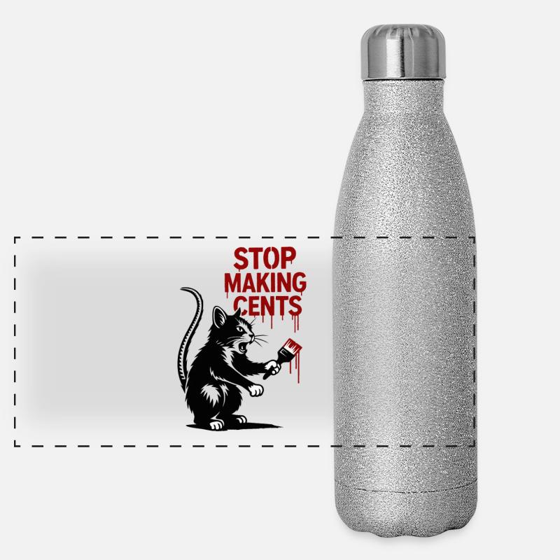 Stop Making Cents Katzengraffiti Panorama Glitzer Isolierflasche 500 ml