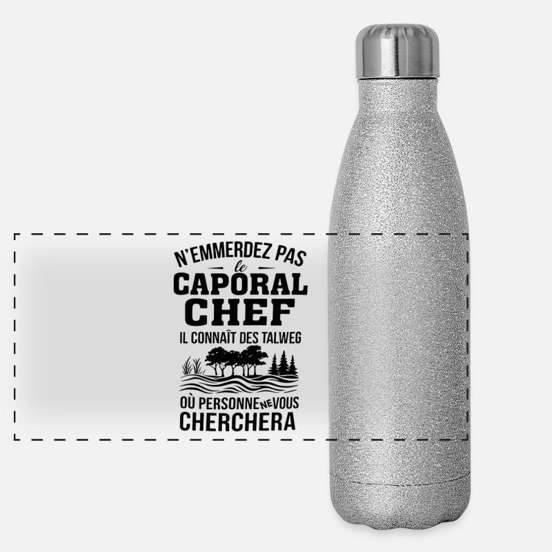 Don't Mess with the Black Visual Master Corporal Panoramic Glitter Thermal Bottle 500 ml