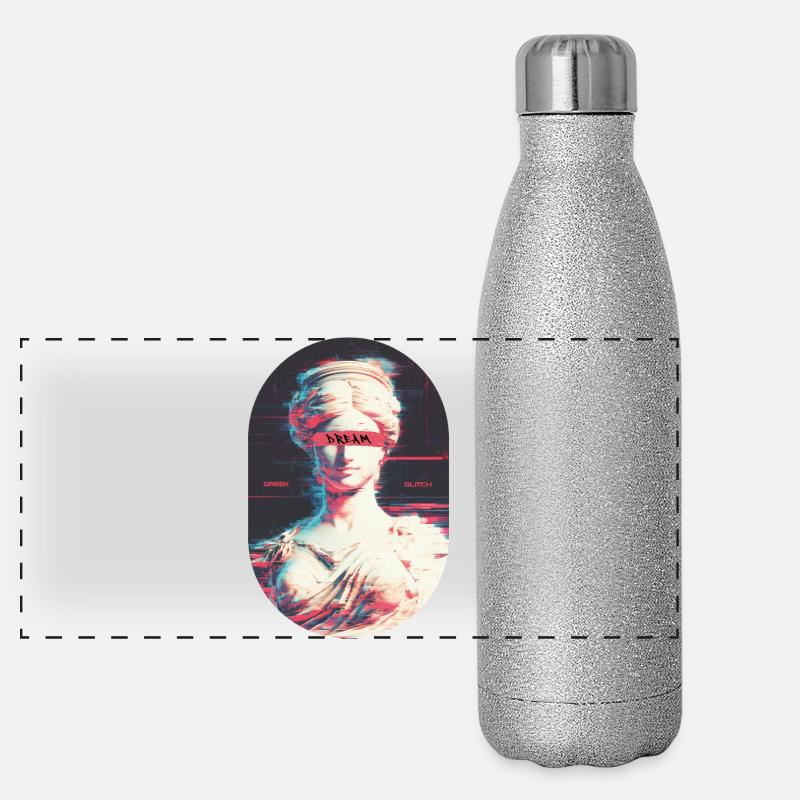 Greek Glitch Panoramic Glitter Thermal Bottle 500 ml