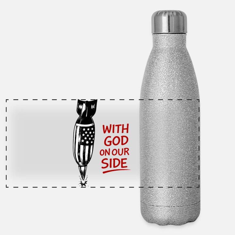 Torch with flag pattern Panoramic Glitter Thermal Bottle 500 ml