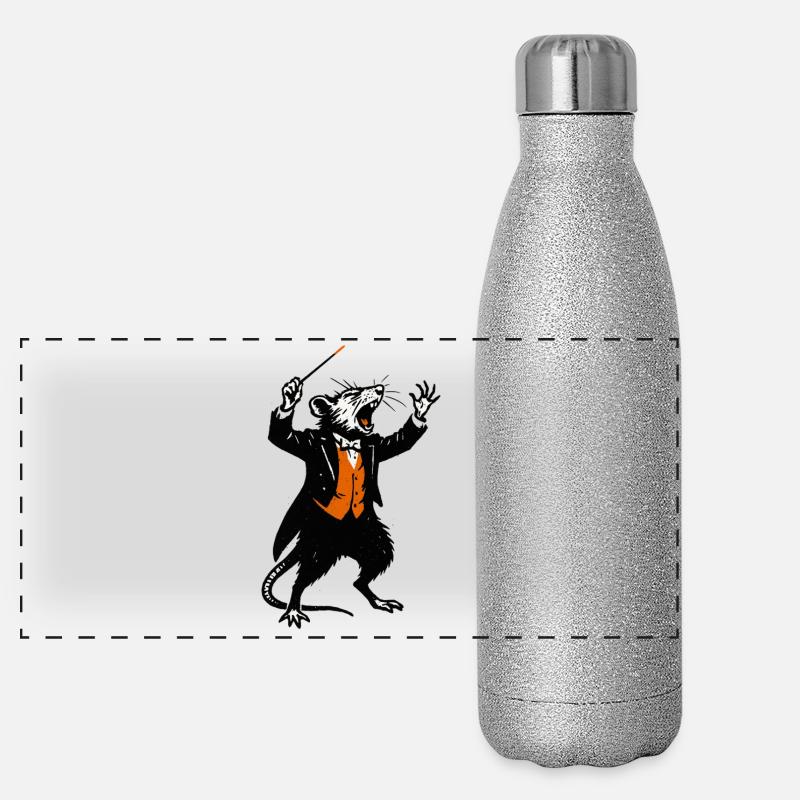 Rat en chef d’orchestre en smoking Gourde isotherme panoramique pailletée 500 ml