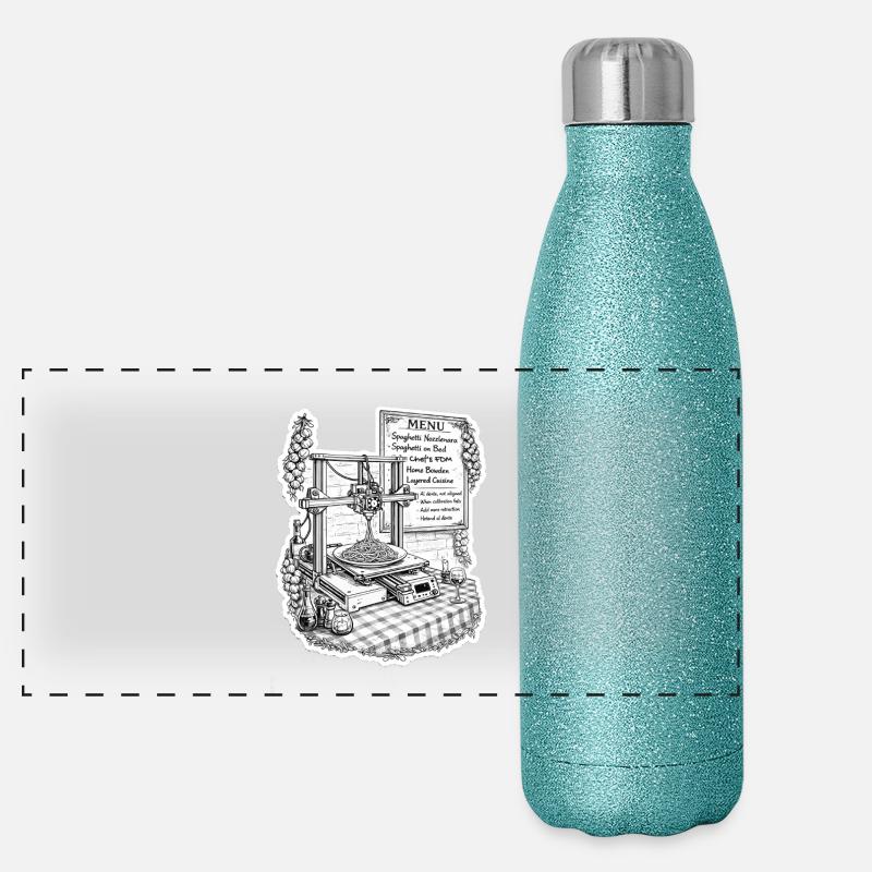 Spaghetti 3D Printer Panoramic Glitter Thermal Bottle 500 ml