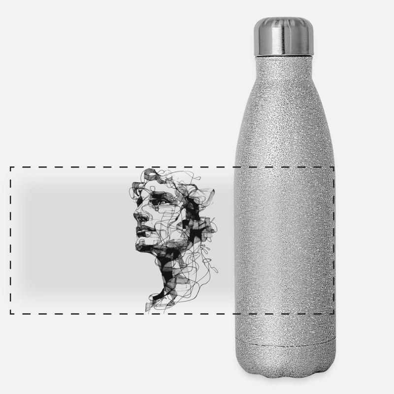 Schattengeflecht Silhouette Panorama Glitzer Isolierflasche 500 ml