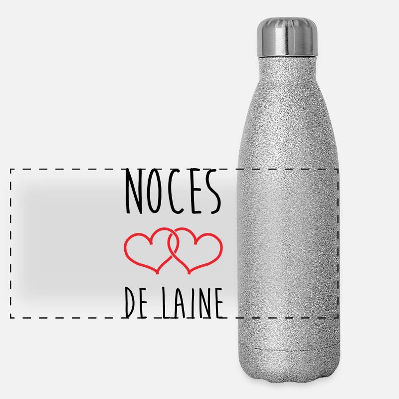 Noces de Laine 7 ans de mariage Gourde isotherme panoramique pailletée 500 ml