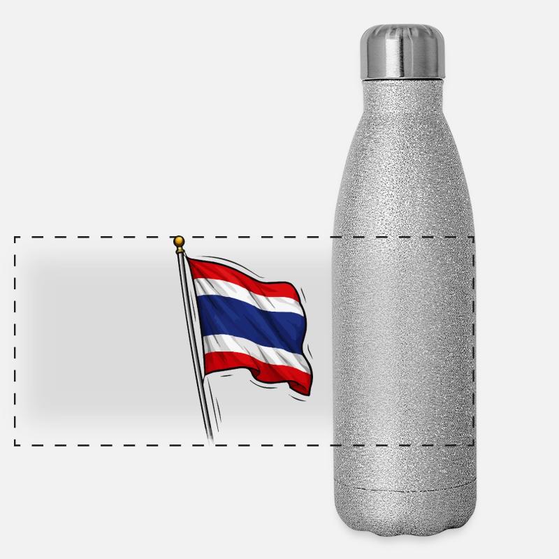 Drapeau thaïlandais Gourde isotherme panoramique pailletée 500 ml