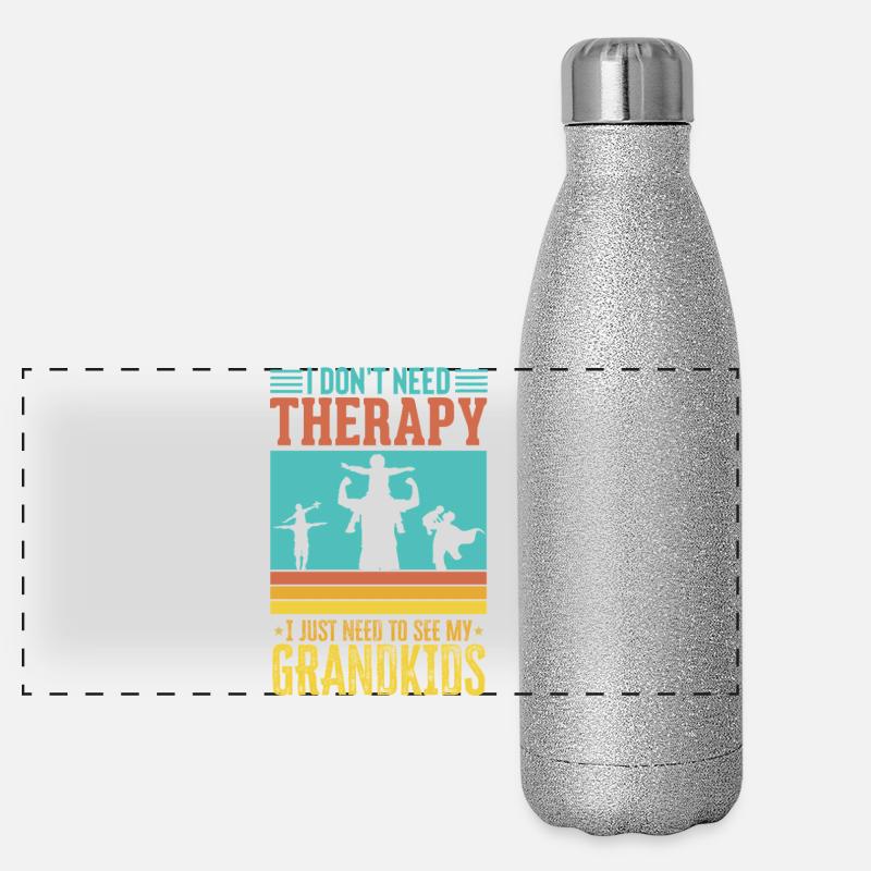 Opa und Enkelkinder lieben Unbreakable Bond am meisten Panorama Glitzer Isolierflasche 500 ml