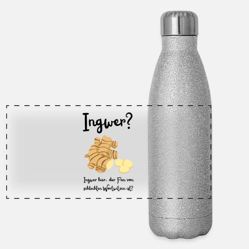 Ingwer - Wortwitz Panorama Glitzer Isolierflasche 500 ml