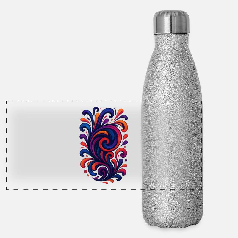 Bunter Wirbel Panorama Glitzer Isolierflasche 500 ml