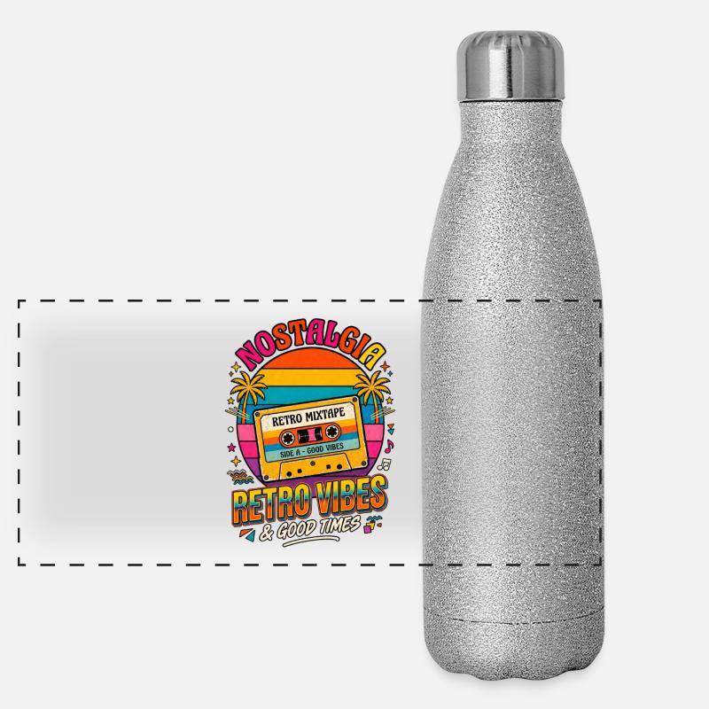 Ambiances nostalgiques de mixtape rétro Gourde isotherme panoramique pailletée 500 ml