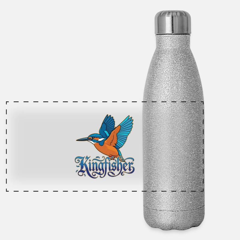 Eisvogel Panorama Glitzer Isolierflasche 500 ml