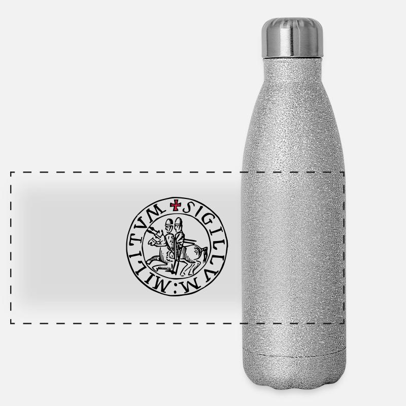 templar knights seal Panorama Glitzer Isolierflasche 500 ml