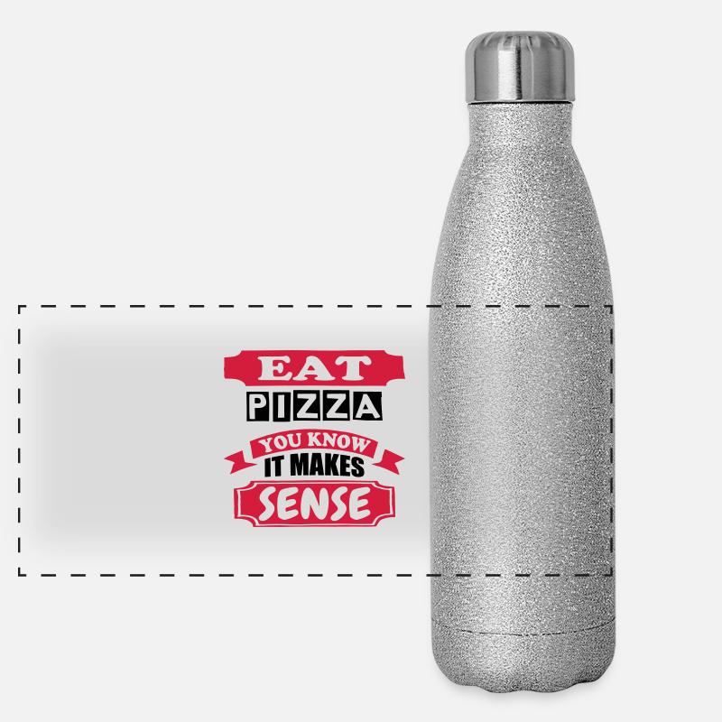 Eat Pizza Panoramic Glitter Thermal Bottle 500 ml