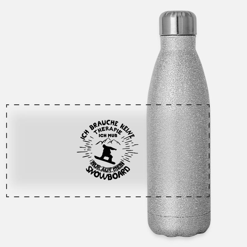 Snowboard Panorama Glitzer Isolierflasche 500 ml