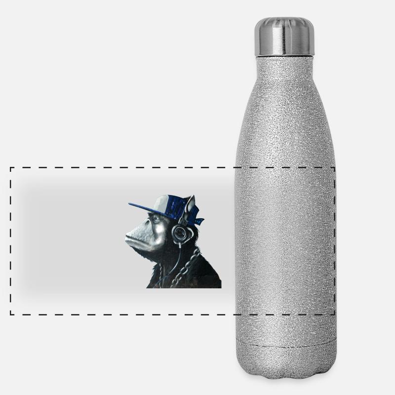 Singe graffiti by customStyle Gourde isotherme panoramique pailletée 500 ml