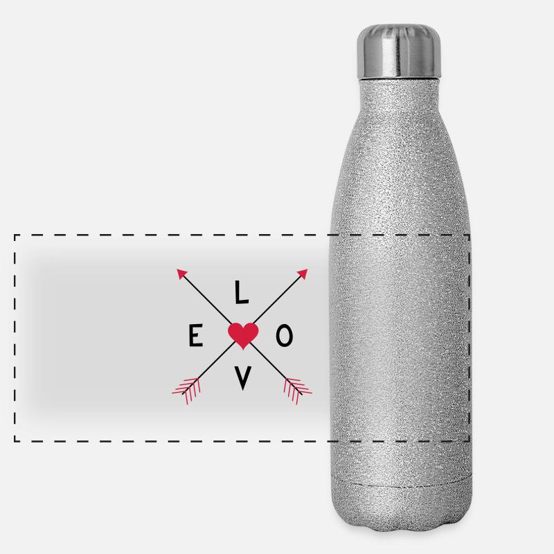 Love-Ethno Pfeile Panorama Glitzer Isolierflasche 500 ml