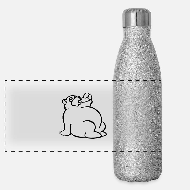 Ours soiffard Gourde isotherme panoramique pailletée 500 ml