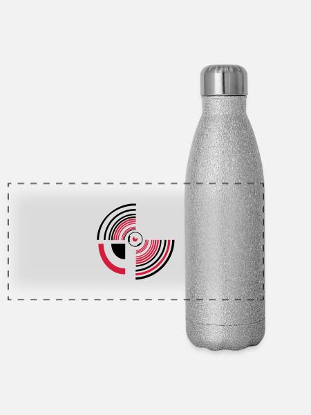 circle - Panorama Glitzer Isolierflasche 500 ml - Silber Glitzer - Vorne