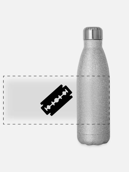 razorblade_ti1 - Panoramic Glitter Thermal Bottle 500 ml - silver glitter - Front