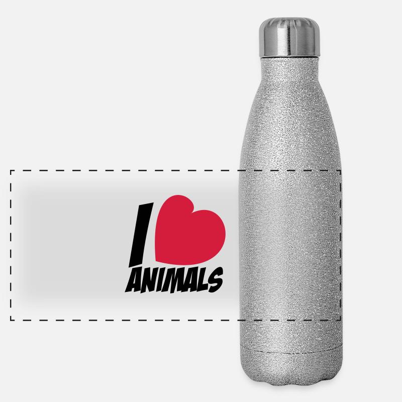 I love animals Panoramic Glitter Thermal Bottle 500 ml