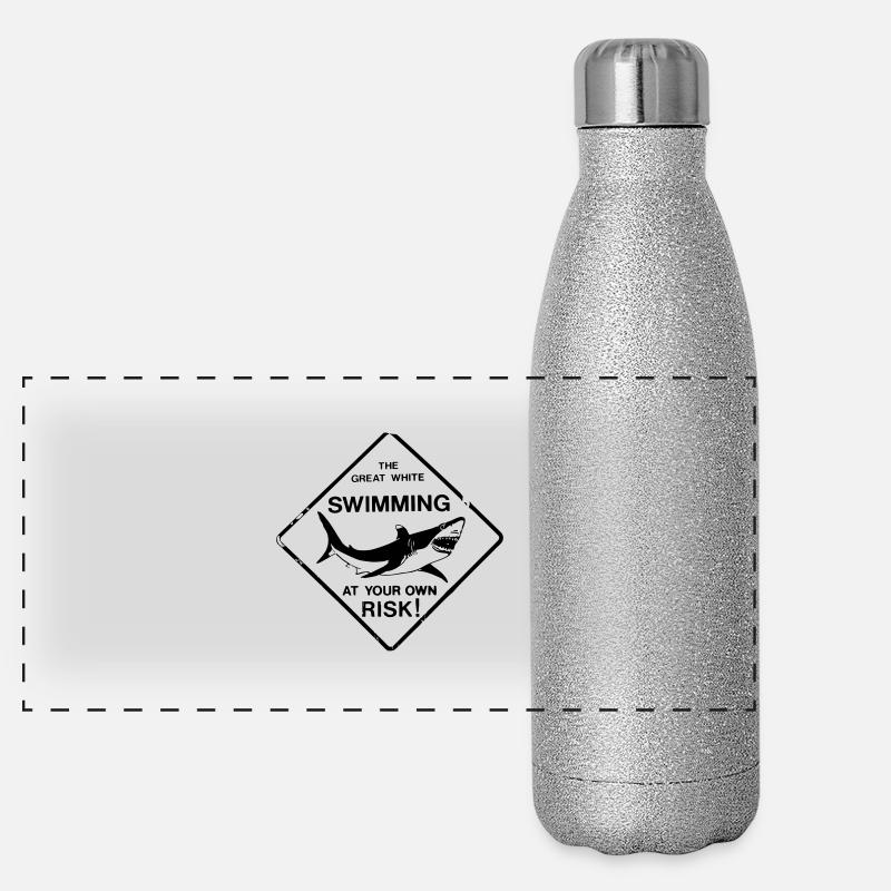 Requin blanc Great White Gourde isotherme panoramique pailletée 500 ml