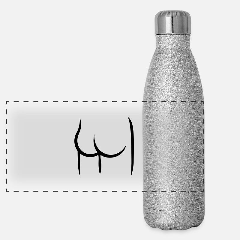 Hintern / butt (1c) Panorama Glitzer Isolierflasche 500 ml