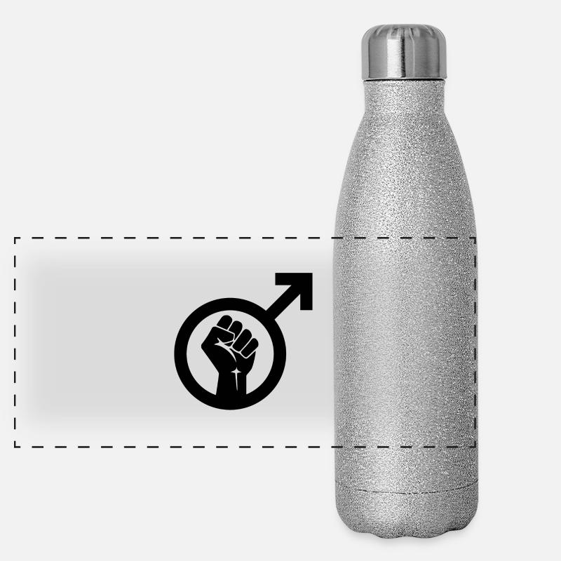 Masculism Symbol Panorama Glitzer Isolierflasche 500 ml