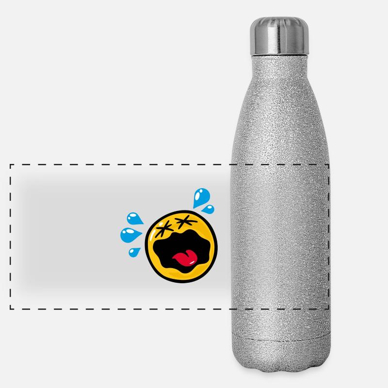 Smiley Sadness Hysteria Panorama Glitzer Isolierflasche 500 ml
