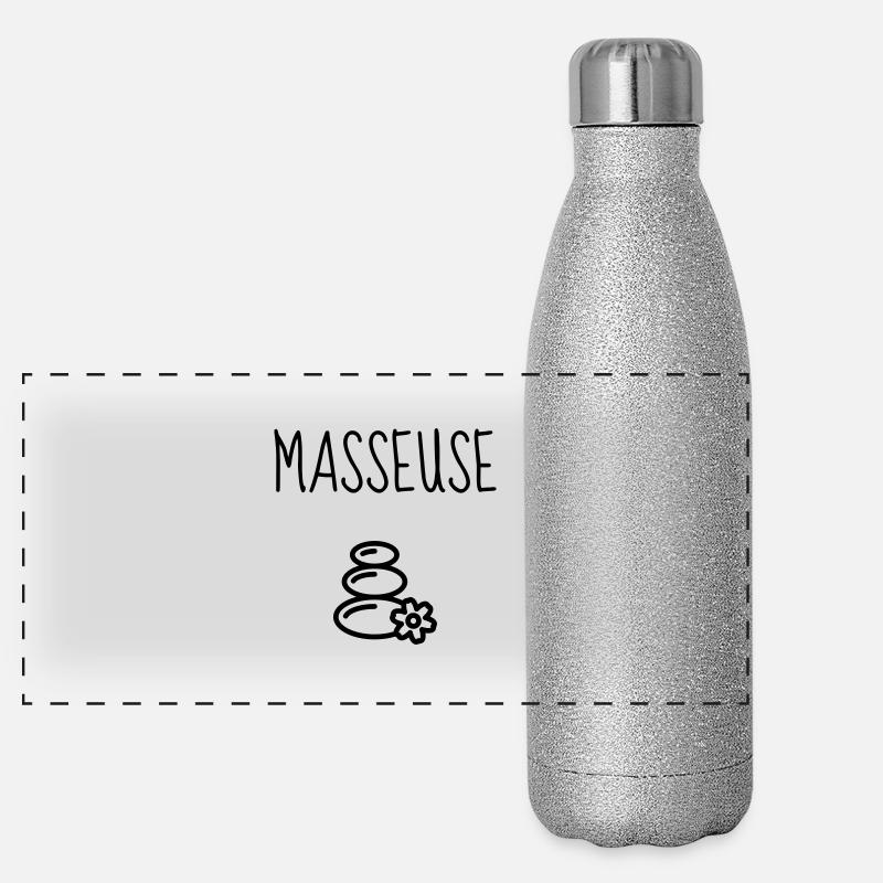Massage / Masseur / Masseuse / Job Panorama Glitzer Isolierflasche 500 ml