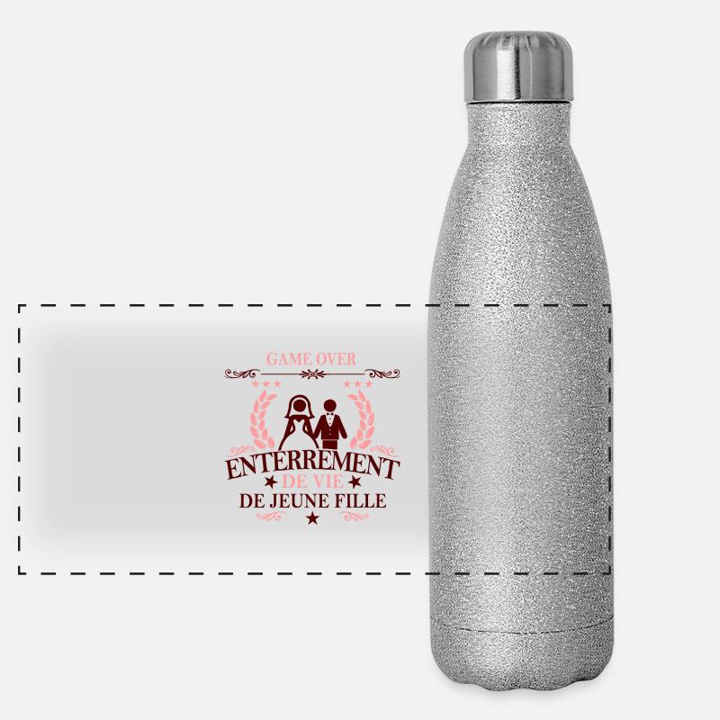game over enterrement de vie de jeune fille Gourde isotherme panoramique pailletée 500 ml