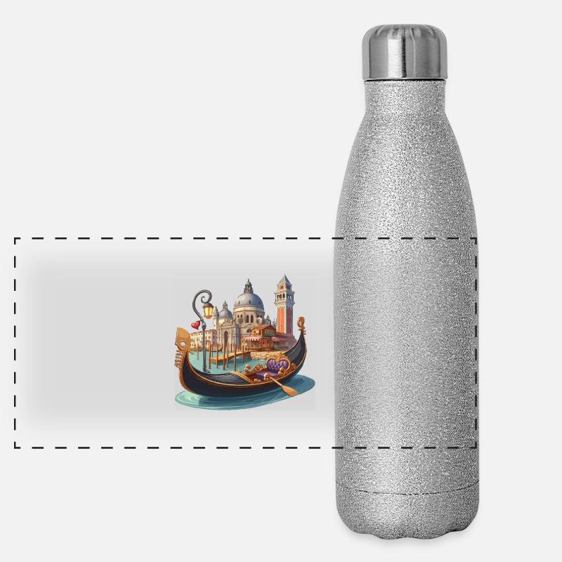 Télécabine de Venise Gourde isotherme panoramique pailletée 500 ml