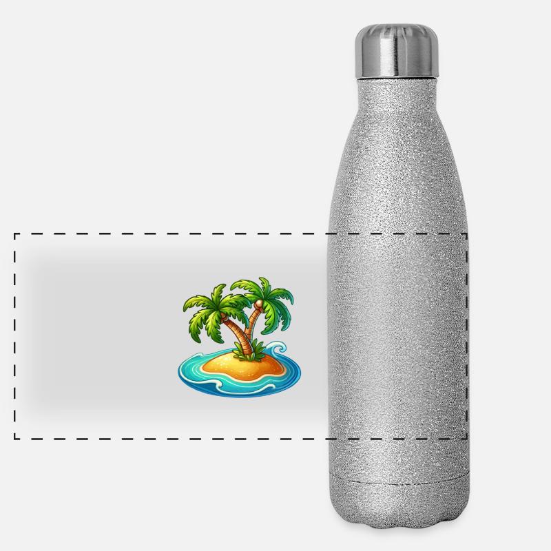 Île Palm Gourde isotherme panoramique pailletée 500 ml