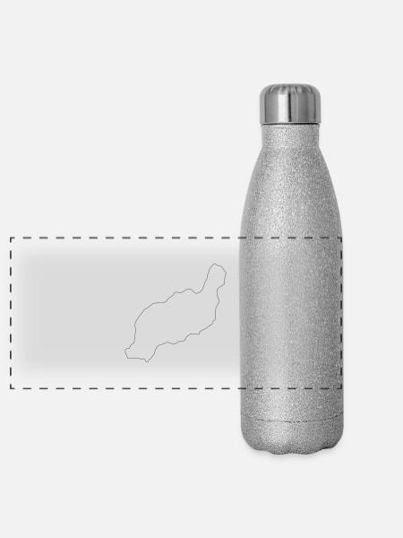 Lanzarote - Panorama Glitzer Isolierflasche 500 ml - Silber Glitzer