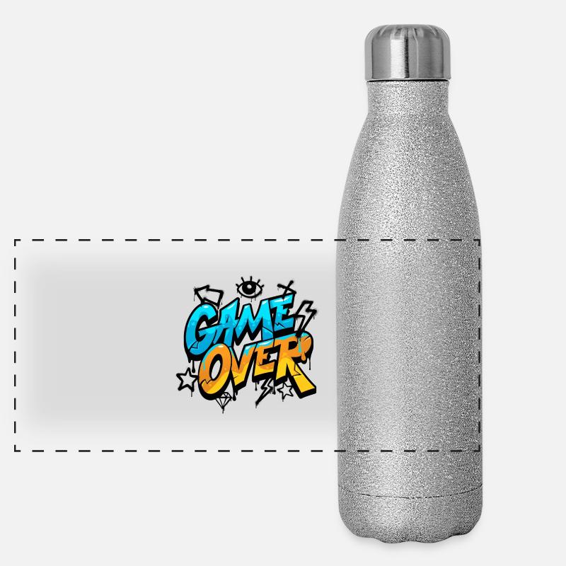 Game Over Panorama Glitzer Isolierflasche 500 ml