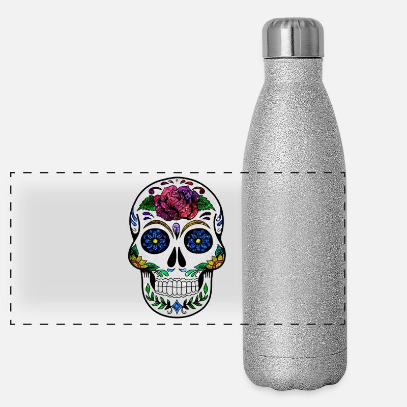 Crâne cosmique Gourde isotherme panoramique pailletée 500 ml