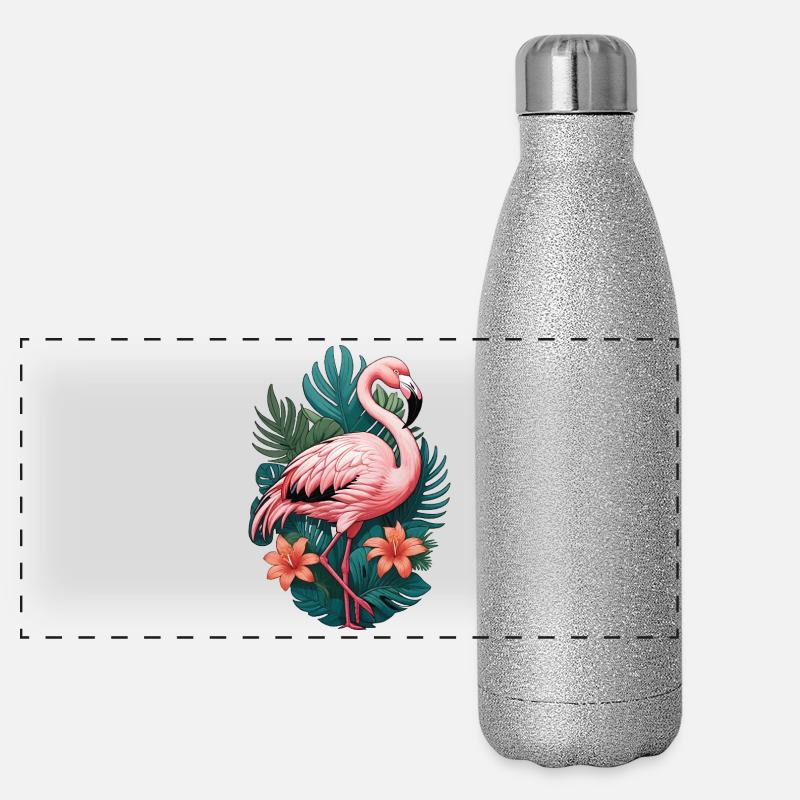 Flamant Gourde isotherme panoramique pailletée 500 ml