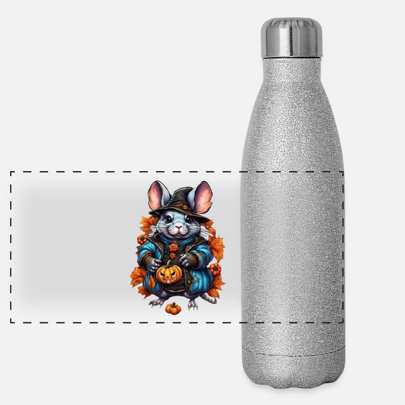 Witch Rat Autumn Outfit Panoramic Glitter Thermal Bottle 500 ml
