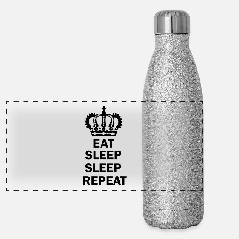 Eat Sleep Sleep Repeat Panorama Glitzer Isolierflasche 500 ml